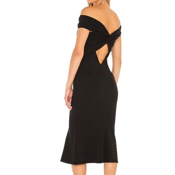 Katie May Total Flirt Off Shoulder Midi Dress in Black XS MSRP $225 - Picture 3 of 15